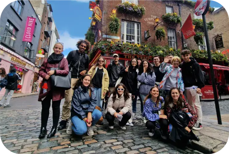 a group of people posing for a photo